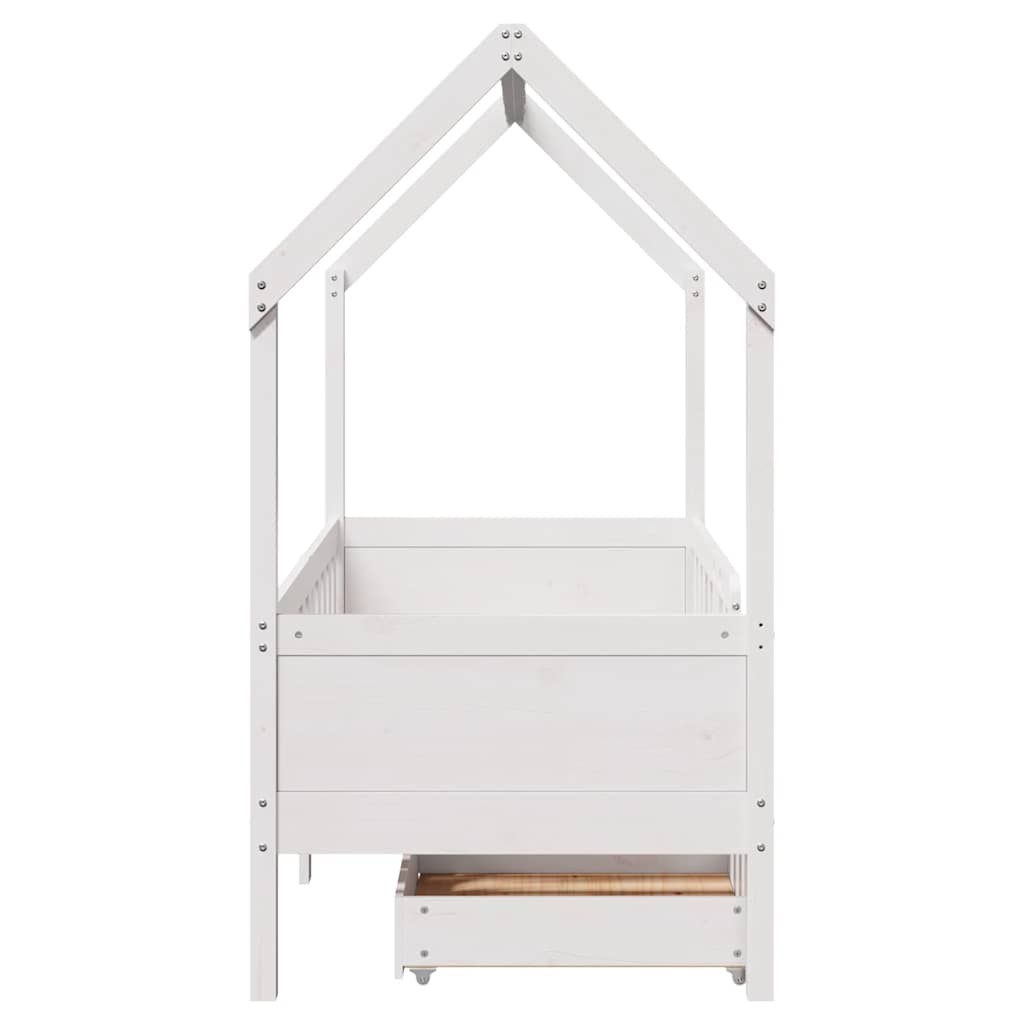 Giroletto Bambini con Cassetti 70x140 cm Legno Massello di Pino | homemem39