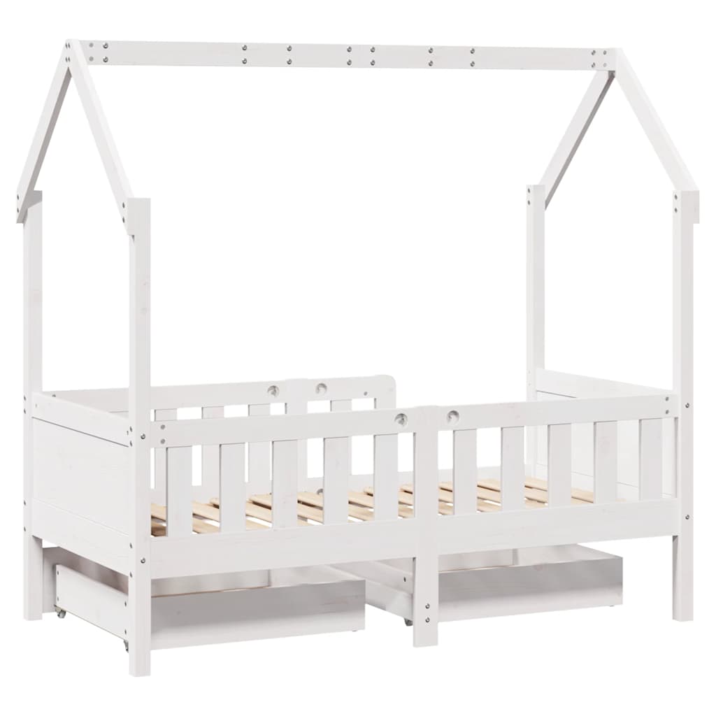 Giroletto Bambini con Cassetti 70x140 cm Legno Massello di Pino | homemem39