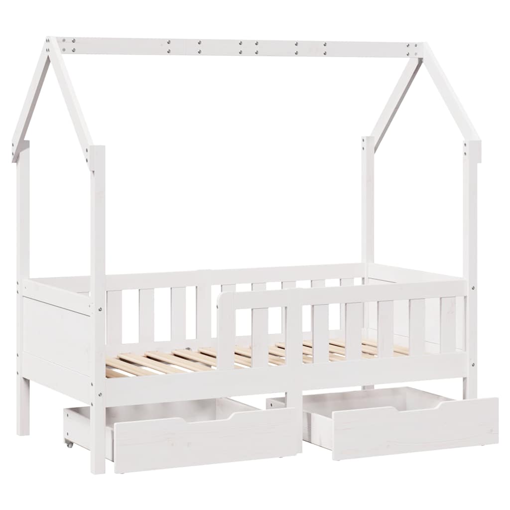Giroletto Bambini con Cassetti 70x140 cm Legno Massello di Pino | homemem39