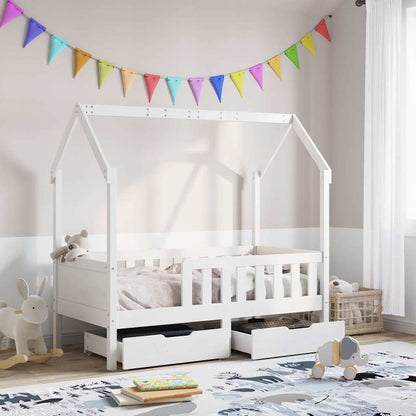 Giroletto Bambini con Cassetti 70x140 cm Legno Massello di Pino | homemem39