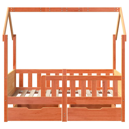 Giroletto Bambini con Cassetti 70x140 cm Legno Massello di Pino