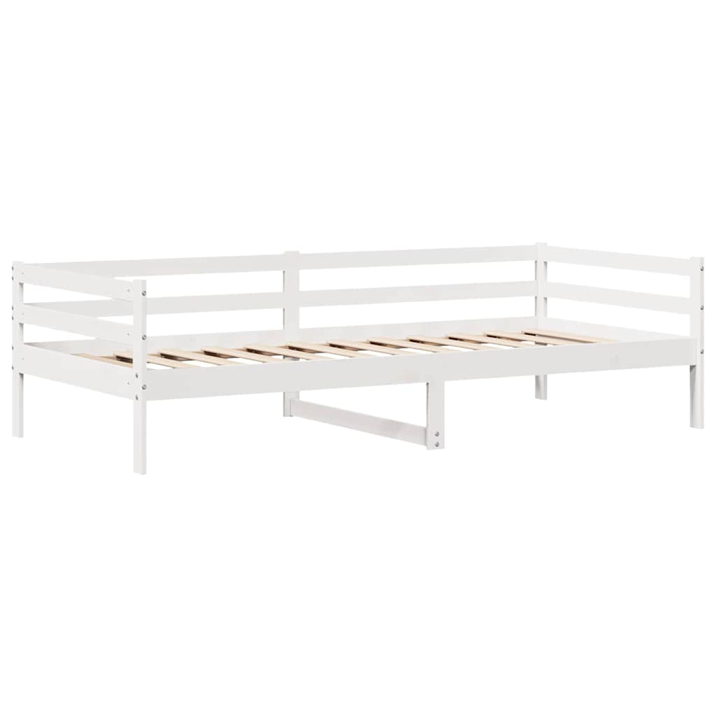 Dormeuse con Cassetti Bianco 90x200 cm Legno Massello di Pino