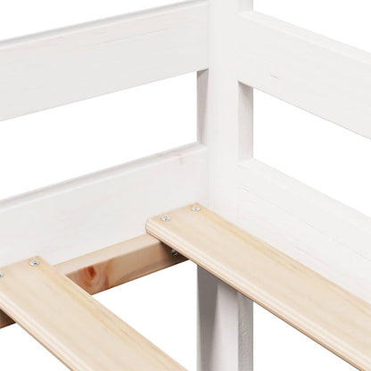 Dormeuse con Cassetti Bianco 90x200 cm Legno Massello di Pino