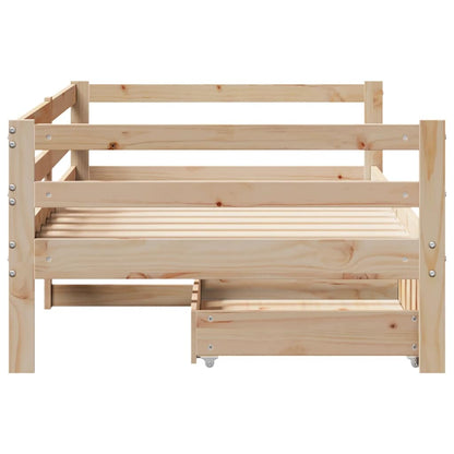 Dormeuse con Cassetti 80x200 cm in Legno Massello di Pino