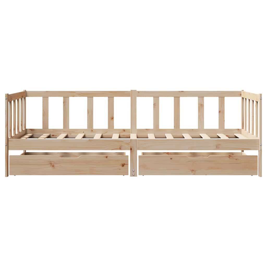 Dormeuse con Cassetti 90x190 cm in Legno Massello Pino | homemem39