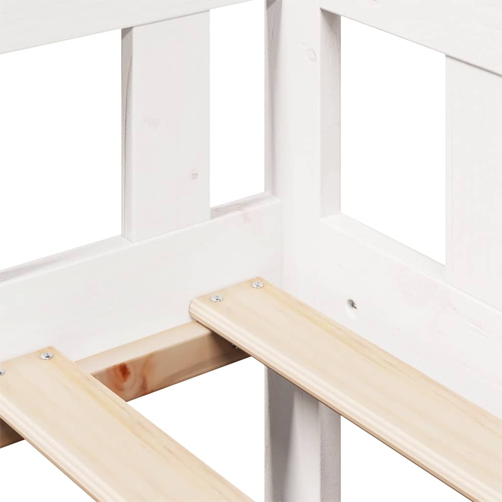 Dormeuse con Cassetti Bianca 80x200 cm Legno Massello di Pino | homemem39
