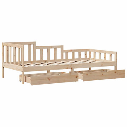 Dormeuse con Cassetti 90x190 cm in Legno Massello Pino | homemem39