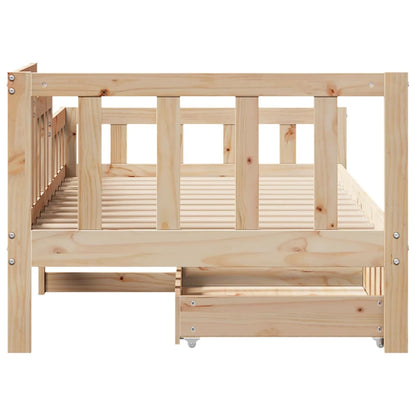Dormeuse con Cassetti 90x190 cm in Legno Massello Pino | homemem39