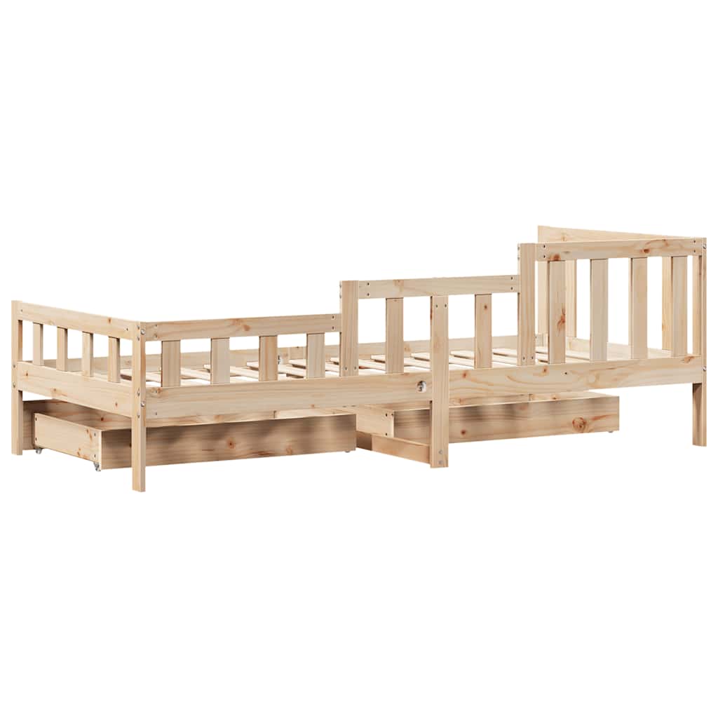 Dormeuse con Cassetti 90x190 cm in Legno Massello Pino | homemem39