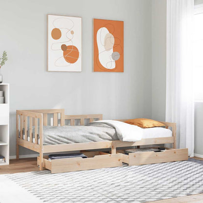 Dormeuse con Cassetti 90x190 cm in Legno Massello Pino | homemem39