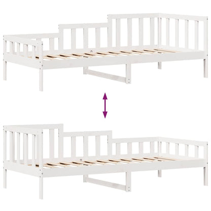 Dormeuse con Cassetti Bianco 90x200 cm Legno Massello di Pino | homemem39