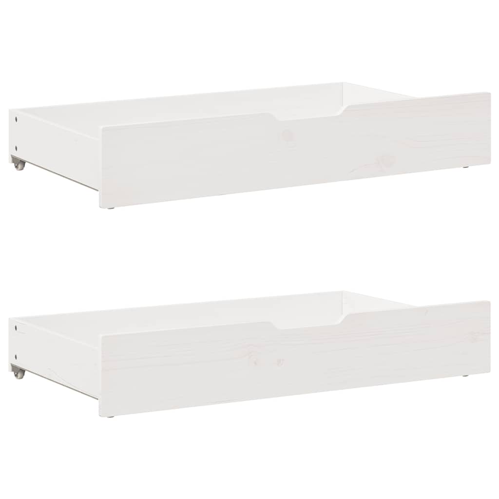 Dormeuse con Cassetti Bianca 80x200 cm Legno Massello di Pino | homemem39