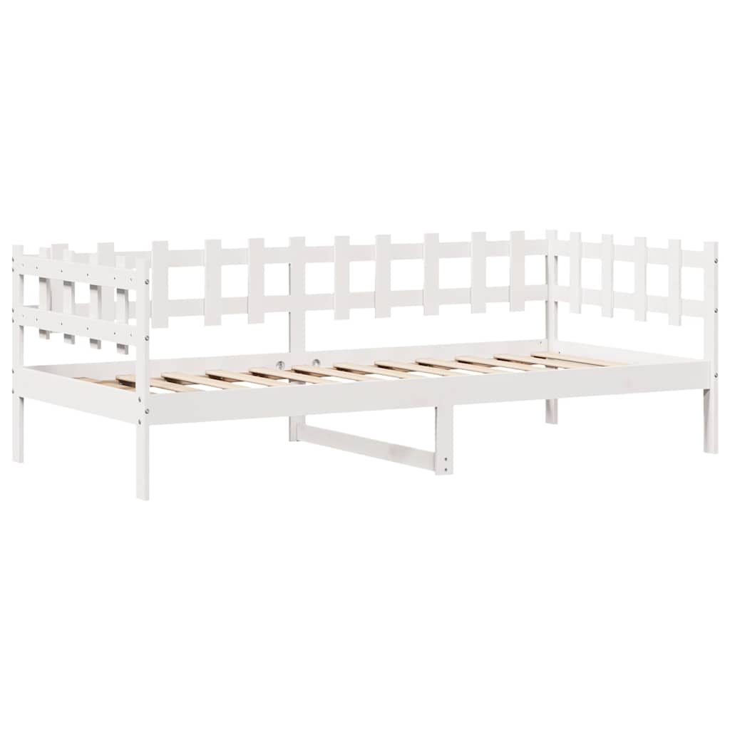 Dormeuse con Cassetti Bianco 90x200 cm Legno Massello di Pino | homemem39