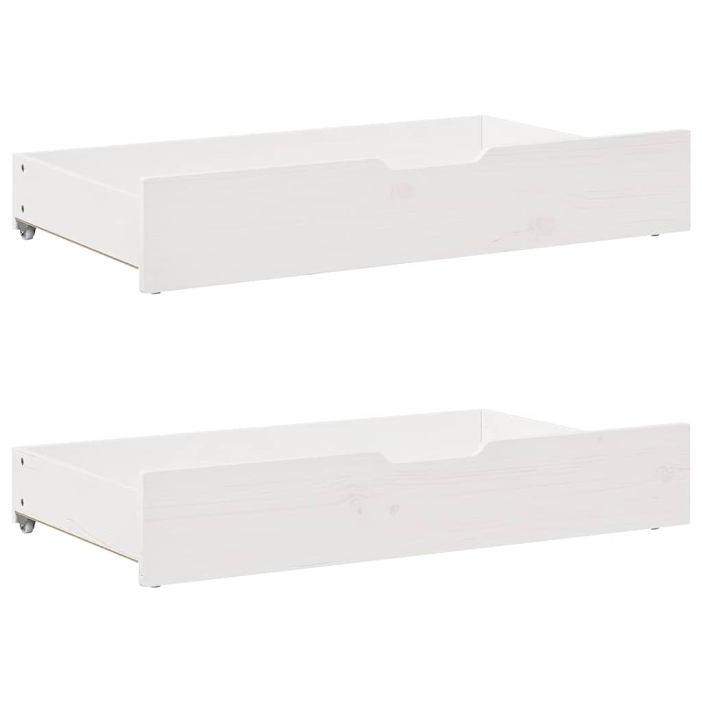 Dormeuse con Cassetti Bianco 90x200 cm Legno Massello di Pino | homemem39