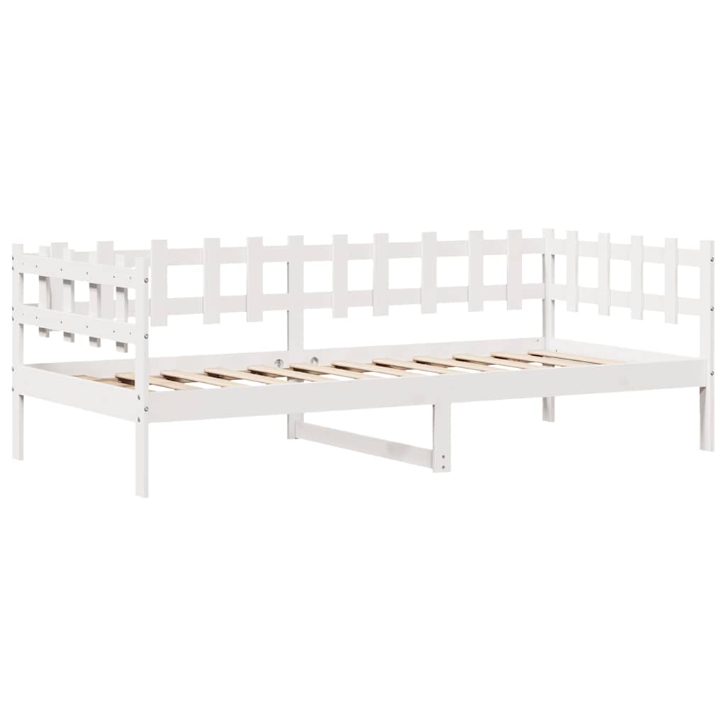 Dormeuse con Cassetti Bianco 90x190 cm Legno Massello di Pino | homemem39