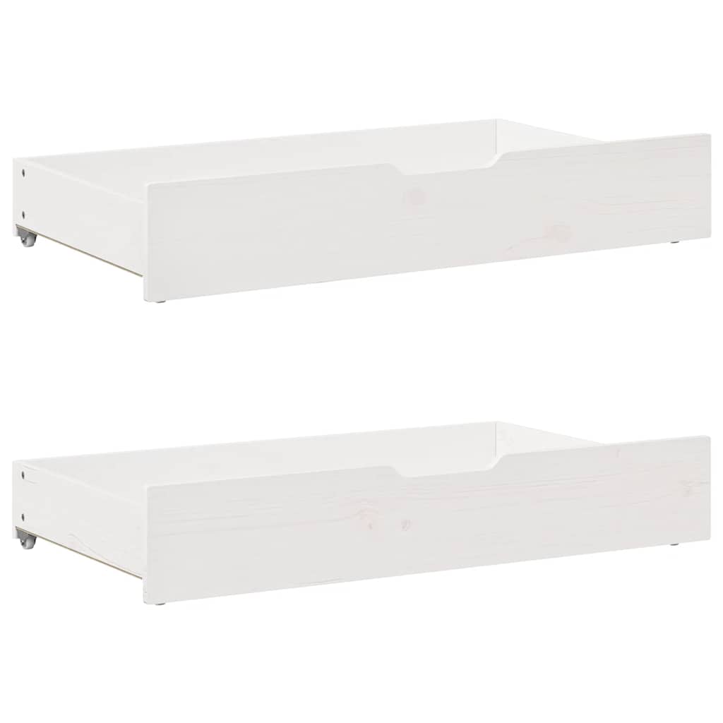 Dormeuse con Cassetti Bianco 90x190 cm Legno Massello di Pino | homemem39
