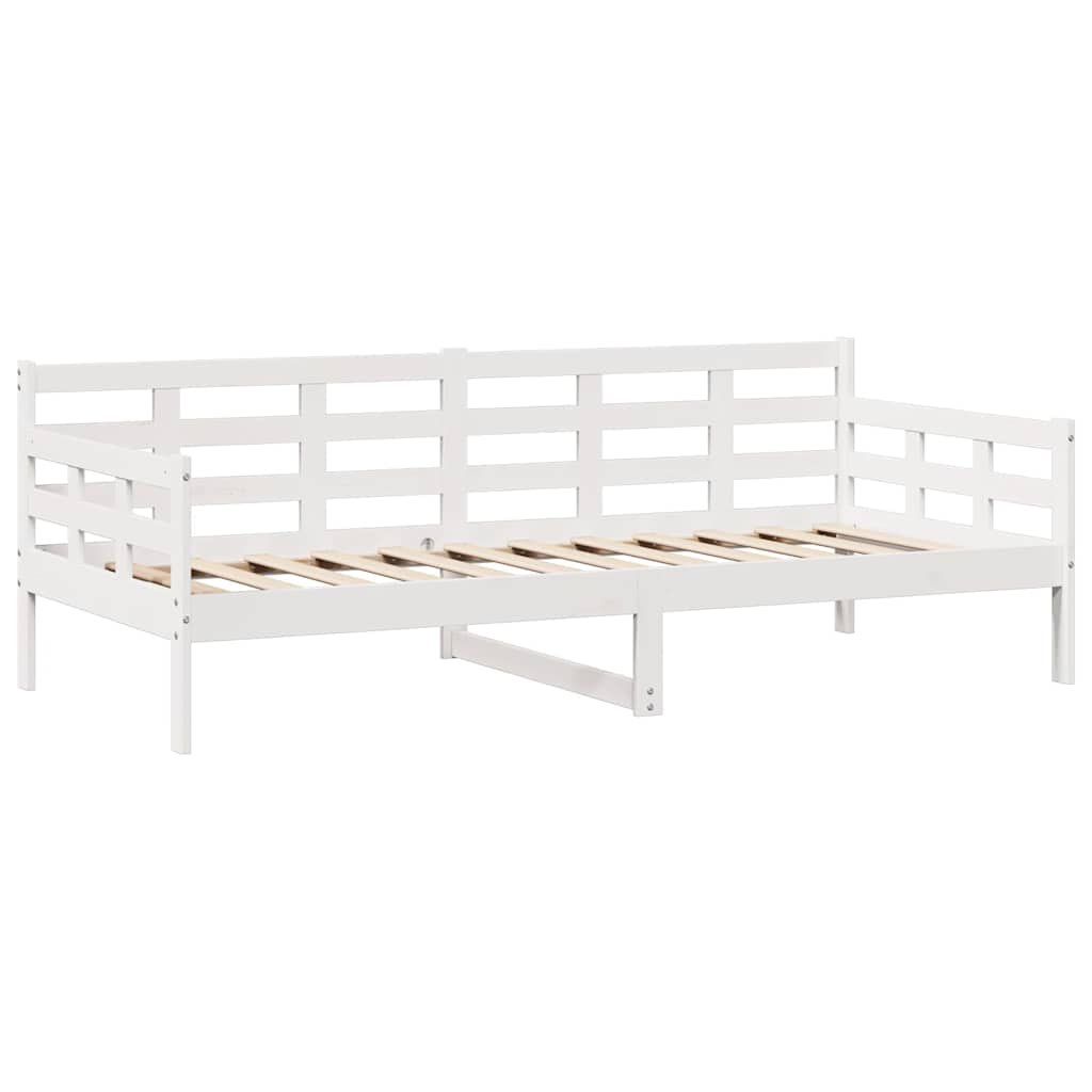 Dormeuse con Cassetti Bianco 90x200 cm Legno Massello di Pino