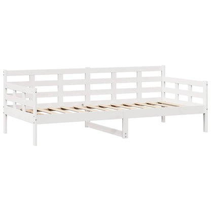 Dormeuse con Cassetti Bianco 90x200 cm Legno Massello di Pino