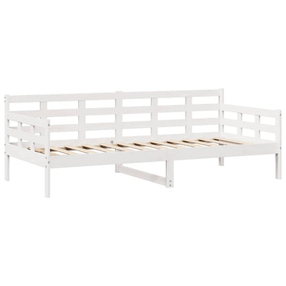 Dormeuse con Cassetti Bianco 90x190 cm Legno Massello di Pino - homemem39