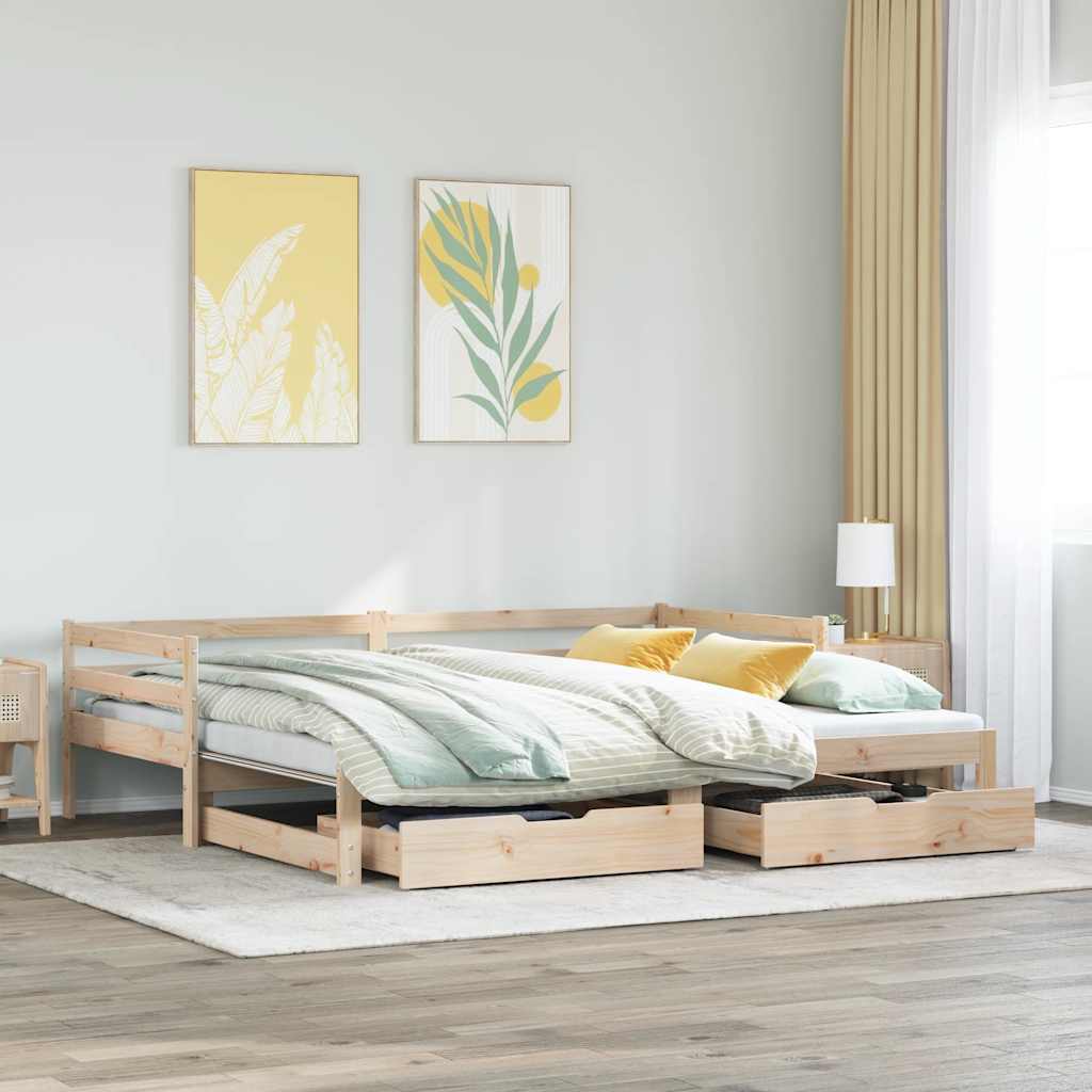 Divano Letto Estraibile con Cassetti senza Materasso 90x190 cm