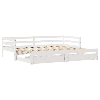 Letto Estraibile con Cassetti senza Materasso Bianco 90x190 cm | homemem39