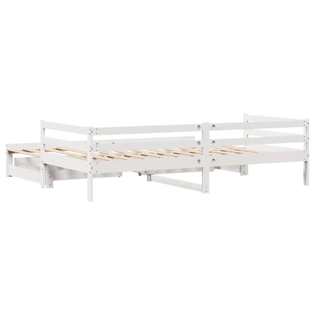 Letto Estraibile con Cassetti senza Materasso Bianco 90x190 cm | homemem39