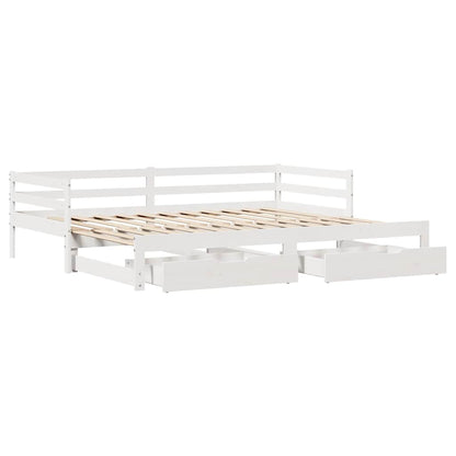 Letto Estraibile con Cassetti senza Materasso Bianco 90x190 cm | homemem39