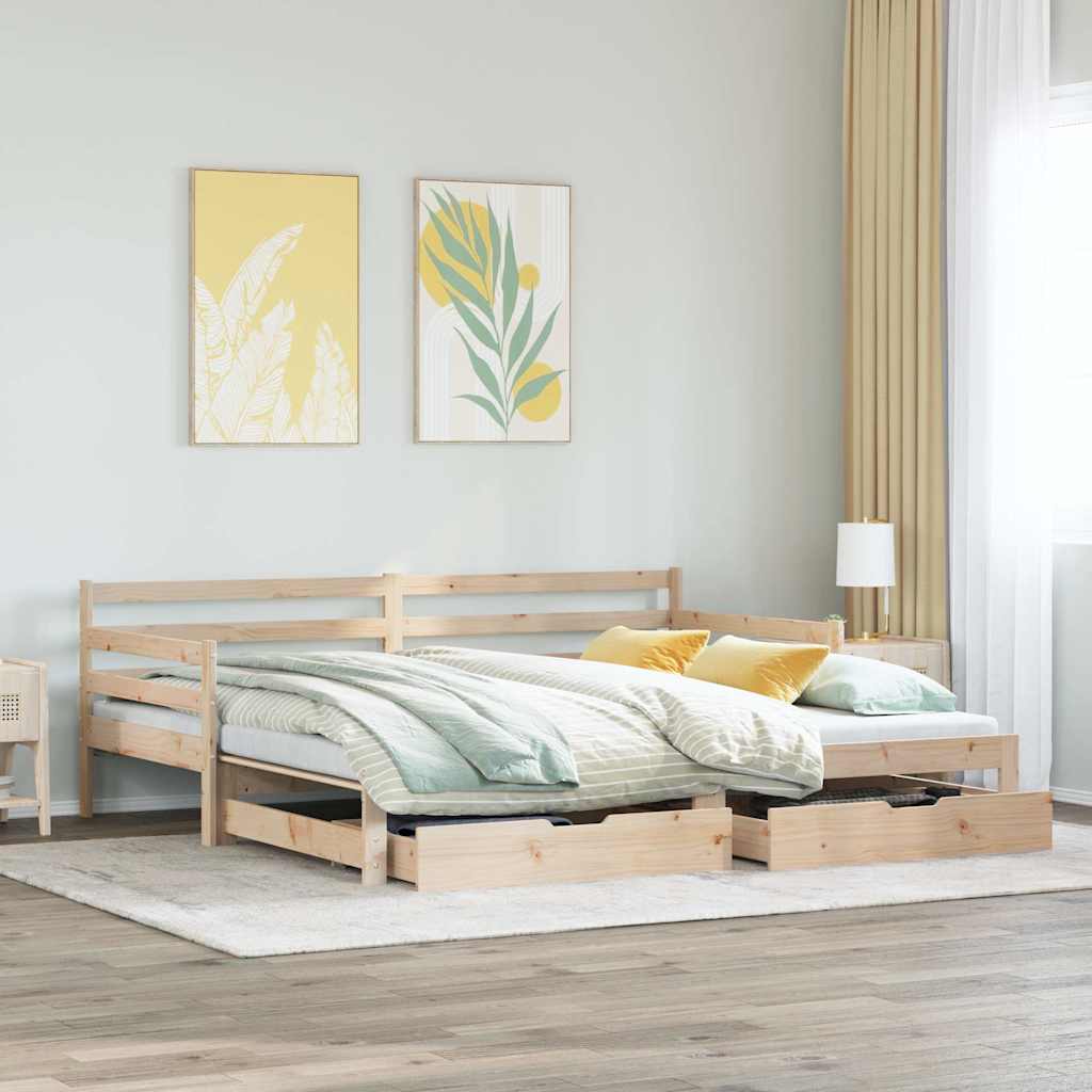 Divano Letto Estraibile con Cassetti senza Materasso 90x200 cm | homemem39