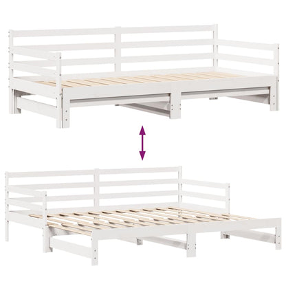Letto Estraibile con Cassetti senza Materasso Bianco 90x200 cm | homemem39