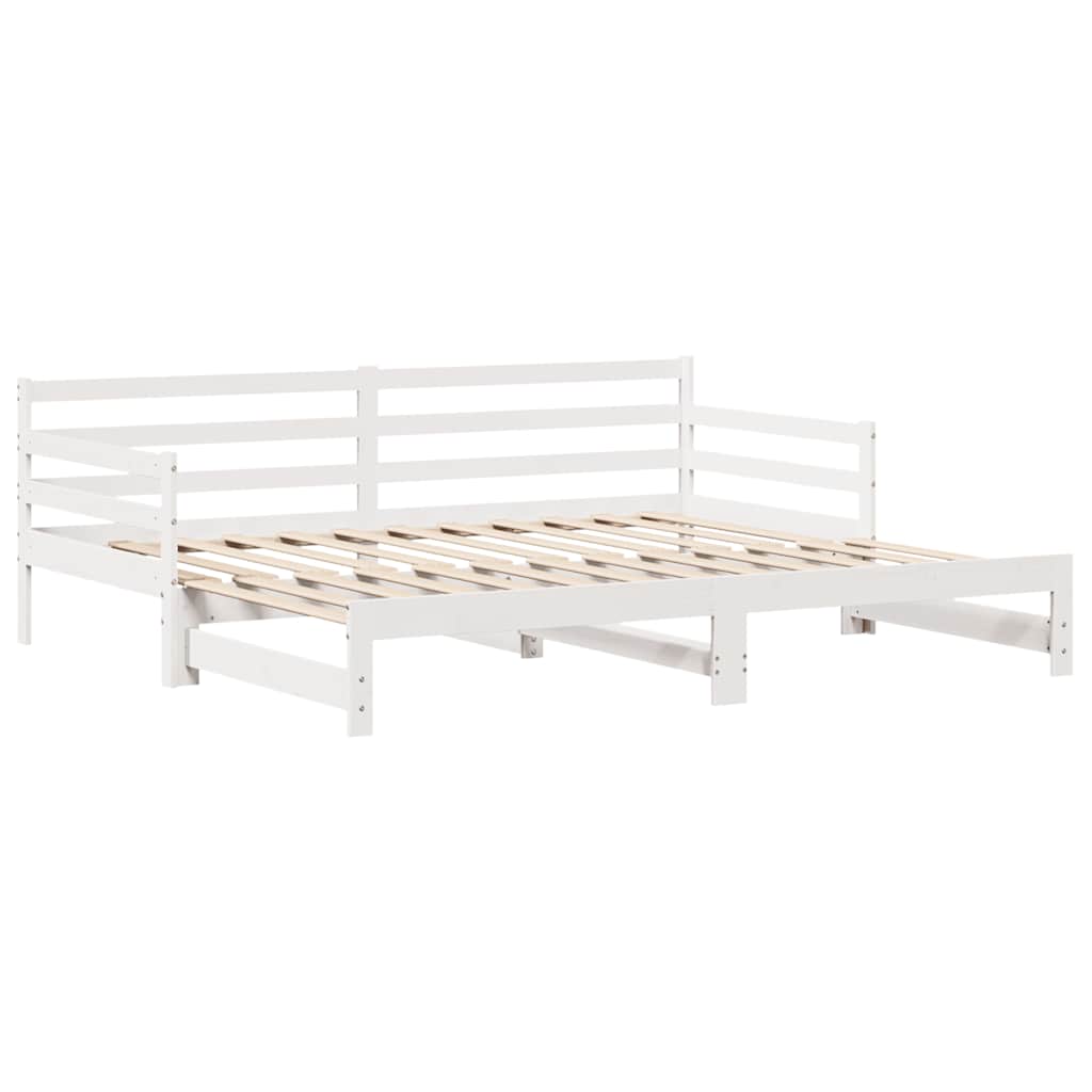 Letto Estraibile con Cassetti senza Materasso Bianco 90x190 cm | homemem39