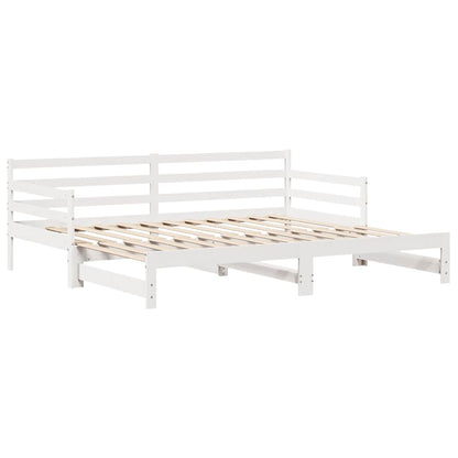 Letto Estraibile con Cassetti senza Materasso Bianco 90x190 cm | homemem39