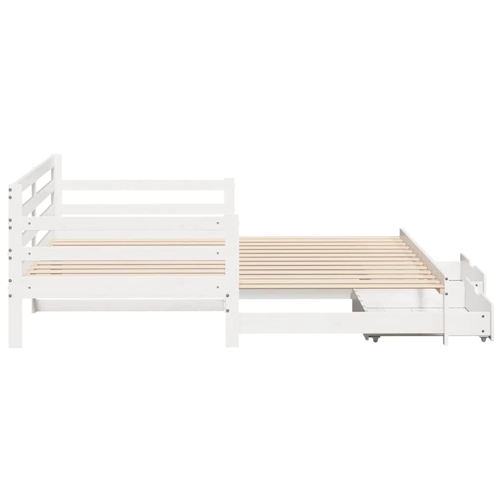 Letto Estraibile con Cassetti senza Materasso Bianco 90x190 cm | homemem39