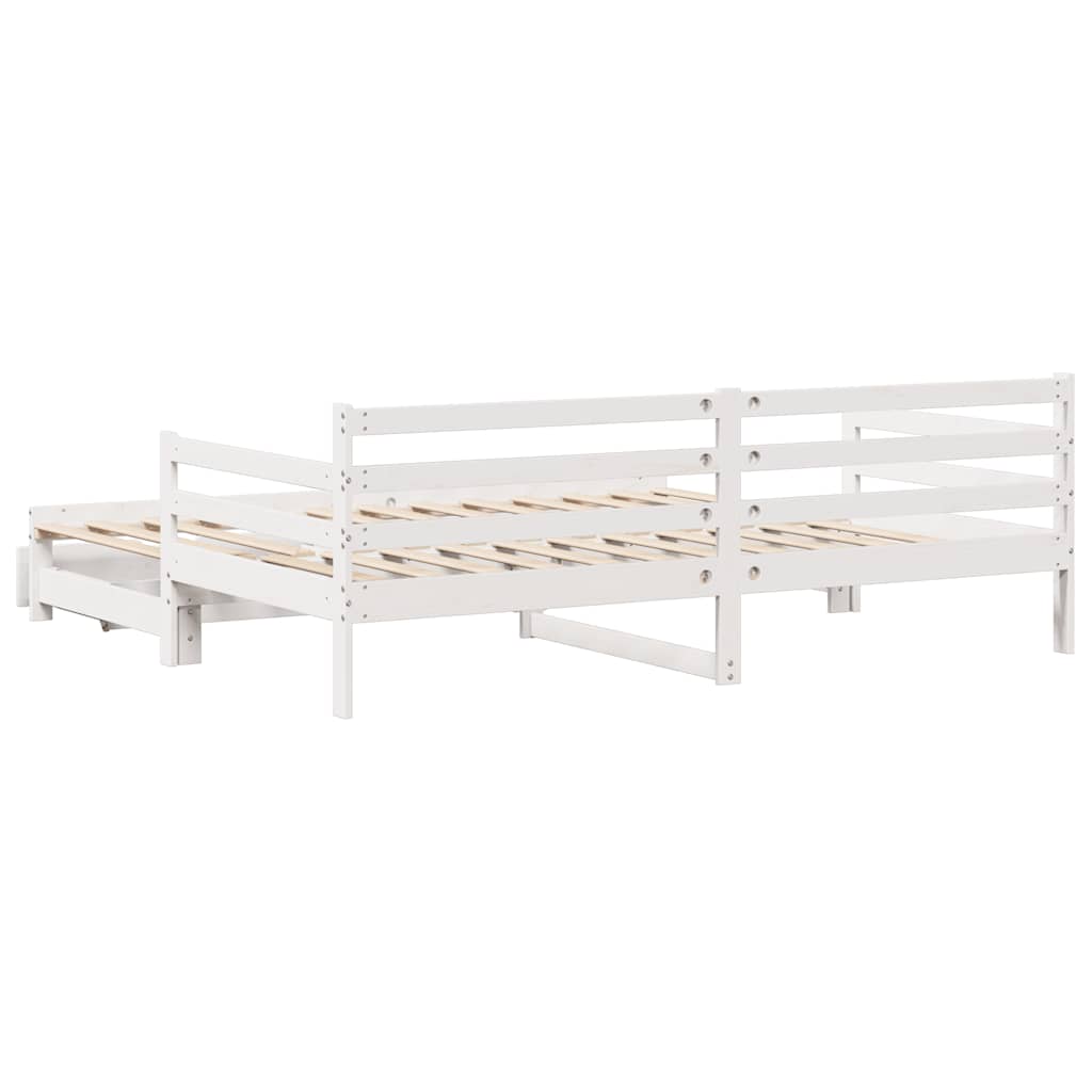 Letto Estraibile con Cassetti senza Materasso Bianco 90x190 cm | homemem39