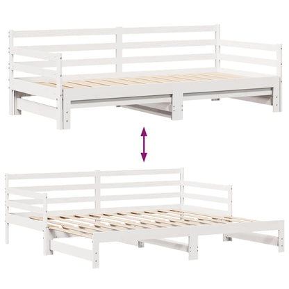 Letto Estraibile con Cassetti senza Materasso Bianco 90x190 cm | homemem39