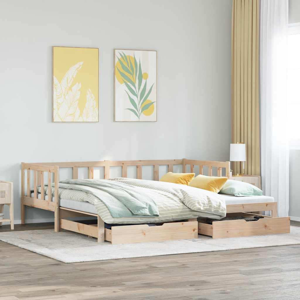 Divano Letto Estraibile con Cassetti senza Materasso 90x200 cm | homemem39