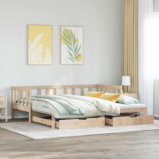 Divano Letto Estraibile con Cassetti senza Materasso 90x200 cm | homemem39