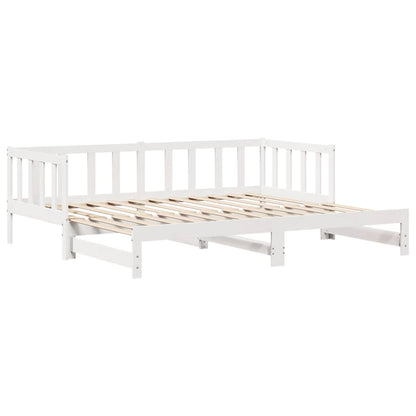 Letto Estraibile con Cassetti senza Materasso Bianco 90x200 cm