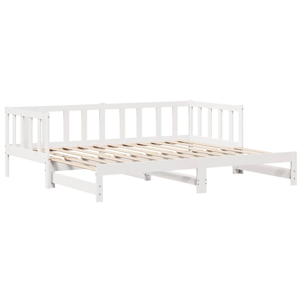 Letto Estraibile con Cassetti senza Materasso Bianco 80x200 cm
