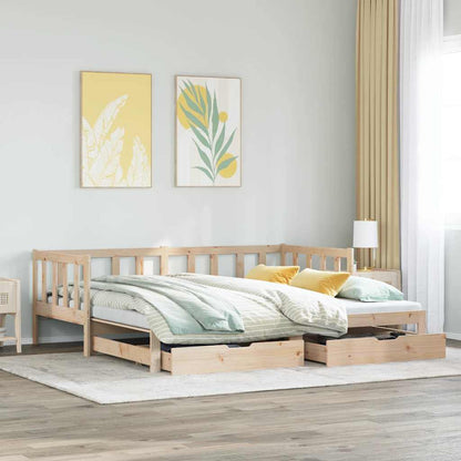Divano Letto Estraibile con Cassetti senza Materasso 90x190 cm - homemem39