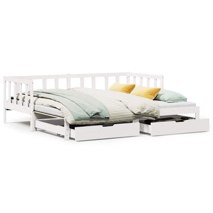 Letto Estraibile con Cassetti senza Materasso Bianco 90x190 cm - homemem39