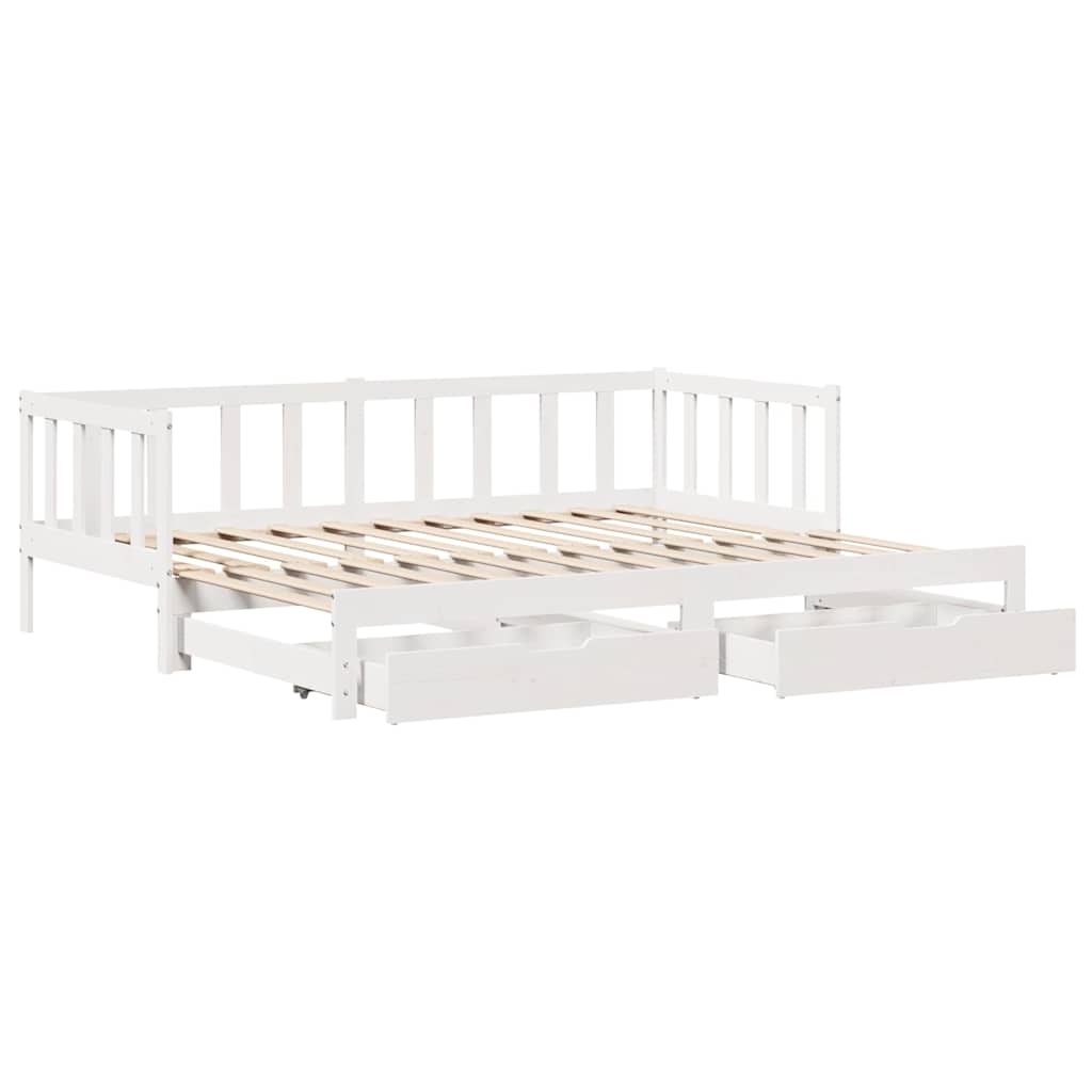 Letto Estraibile con Cassetti senza Materasso Bianco 90x190 cm - homemem39