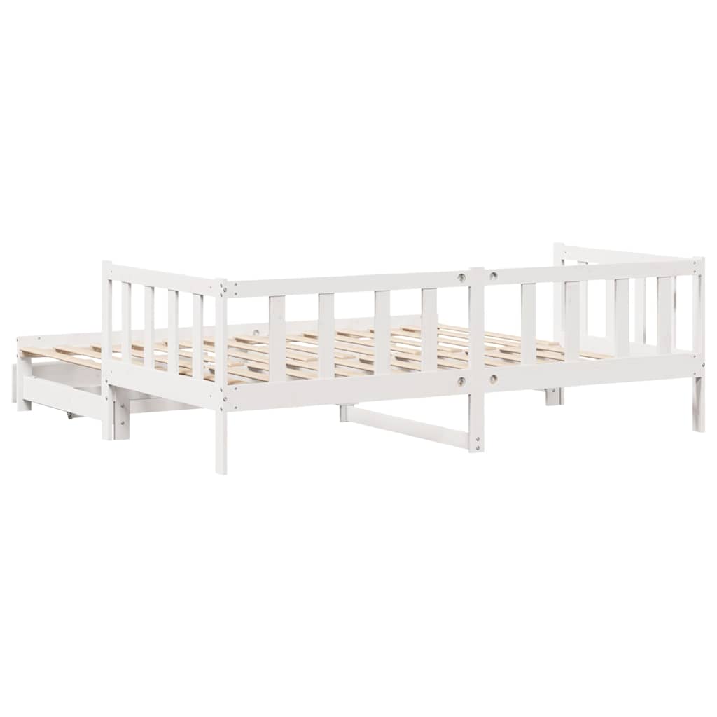 Letto Estraibile con Cassetti senza Materasso Bianco 90x190 cm - homemem39