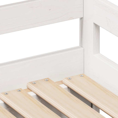 Dormeuse con Cassetti Bianco 90x200 cm Legno Massello di Pino