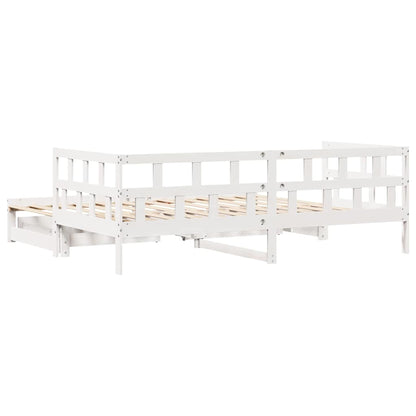 Letto Estraibile con Cassetti senza Materasso Bianco 90x200 cm