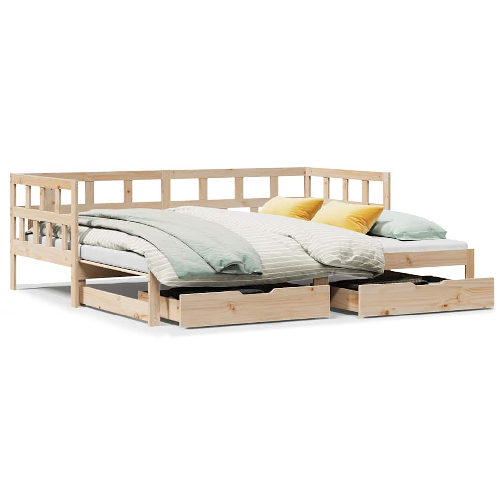 Divano Letto Estraibile con Cassetti senza Materasso 80x200 cm | homemem39