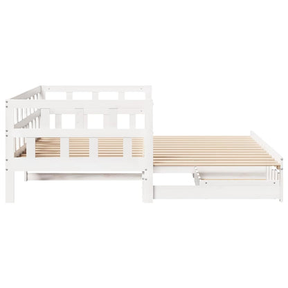 Letto Estraibile con Cassetti senza Materasso Bianco 80x200 cm | homemem39