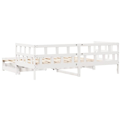 Letto Estraibile con Cassetti senza Materasso Bianco 80x200 cm | homemem39