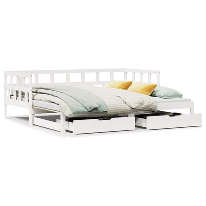 Letto Estraibile con Cassetti senza Materasso Bianco 90x190 cm | homemem39