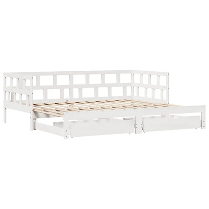 Letto Estraibile con Cassetti senza Materasso Bianco 90x190 cm | homemem39