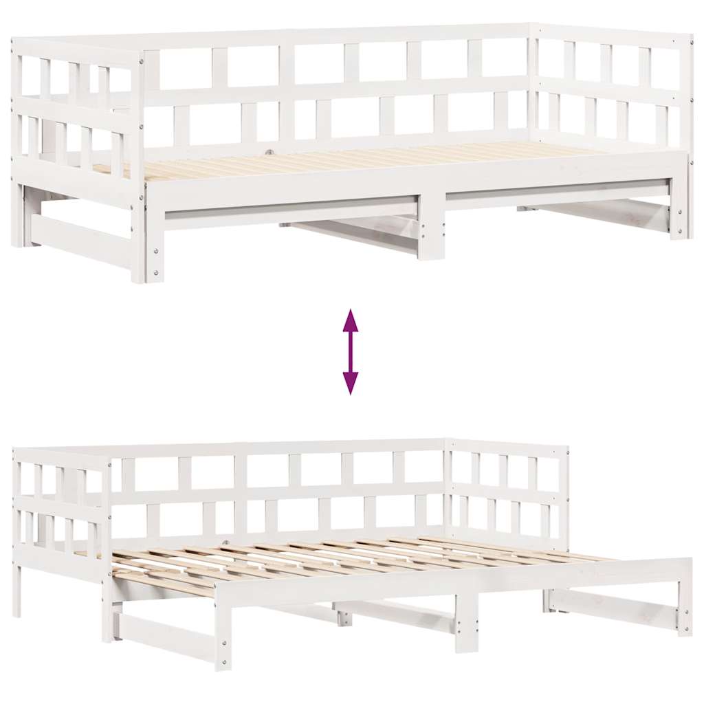 Letto Estraibile con Cassetti senza Materasso Bianco 90x190 cm | homemem39